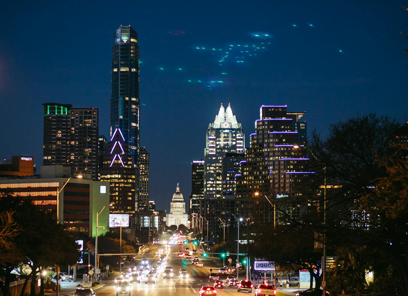 FILE &#x2014; Downtown Austin as seen from South Congress Avenue at night, Feb. 17, 2016. The city was one of 20 shortlisted as Amazon announced that it had narrowed down its list of potential second headquarters sites from 238 bids on Jan. 18, 2018. (Stacy Sodolak/The New York Times)