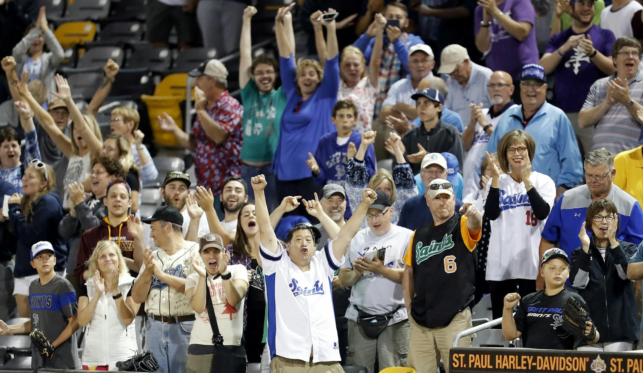 Saints fans react at the end of the game.