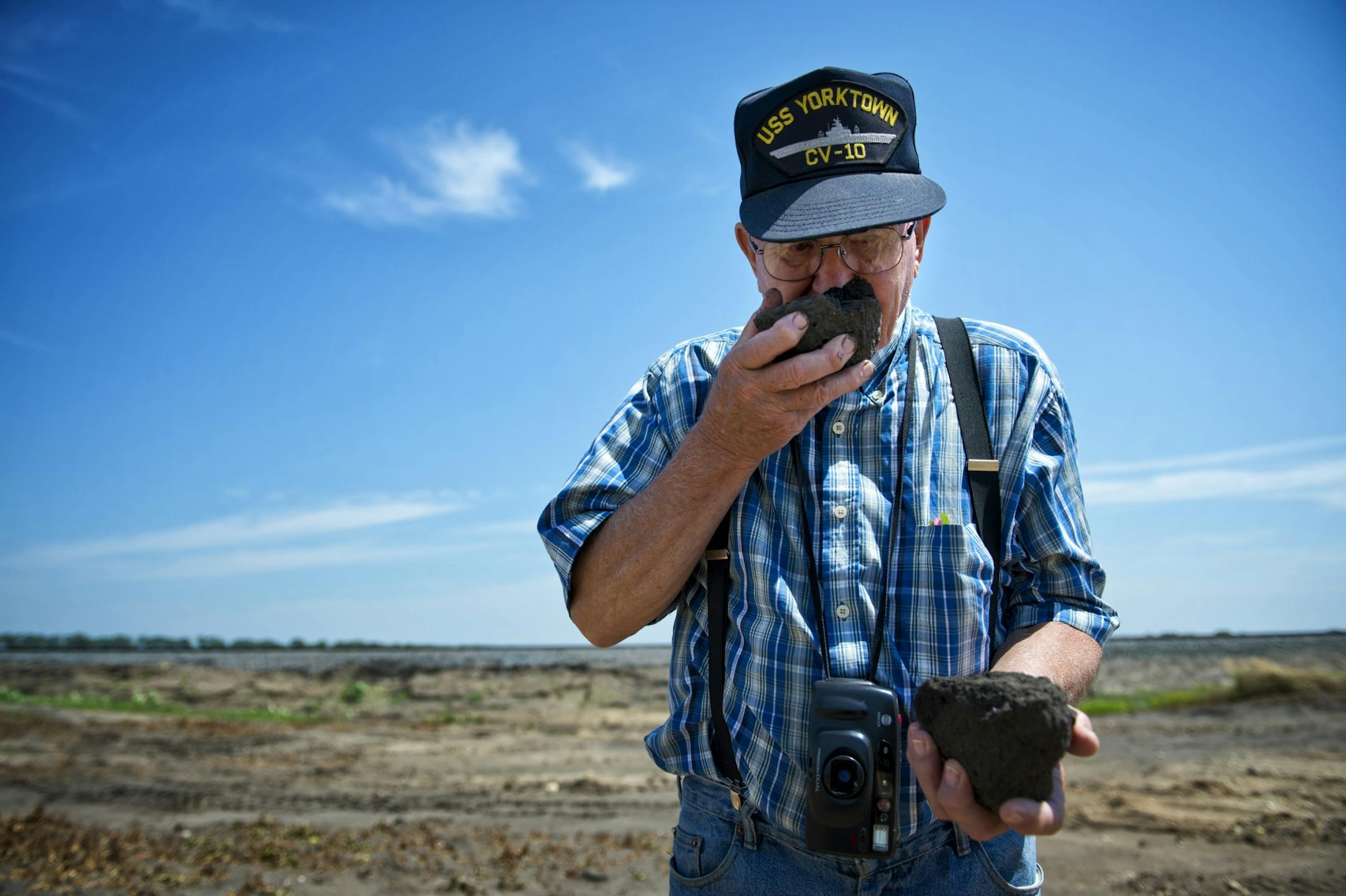 Ralph Jahnke said he could still smell crude oil in the soil where a train carrying North Dakota crude derailed earlier this year just outside Parkers Prairie, Minn. Jahnke, 88, can see the trains from his kitchen wndow in town.