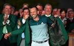 Sergio Garcia donned the green jacket after winning the Masters in April.