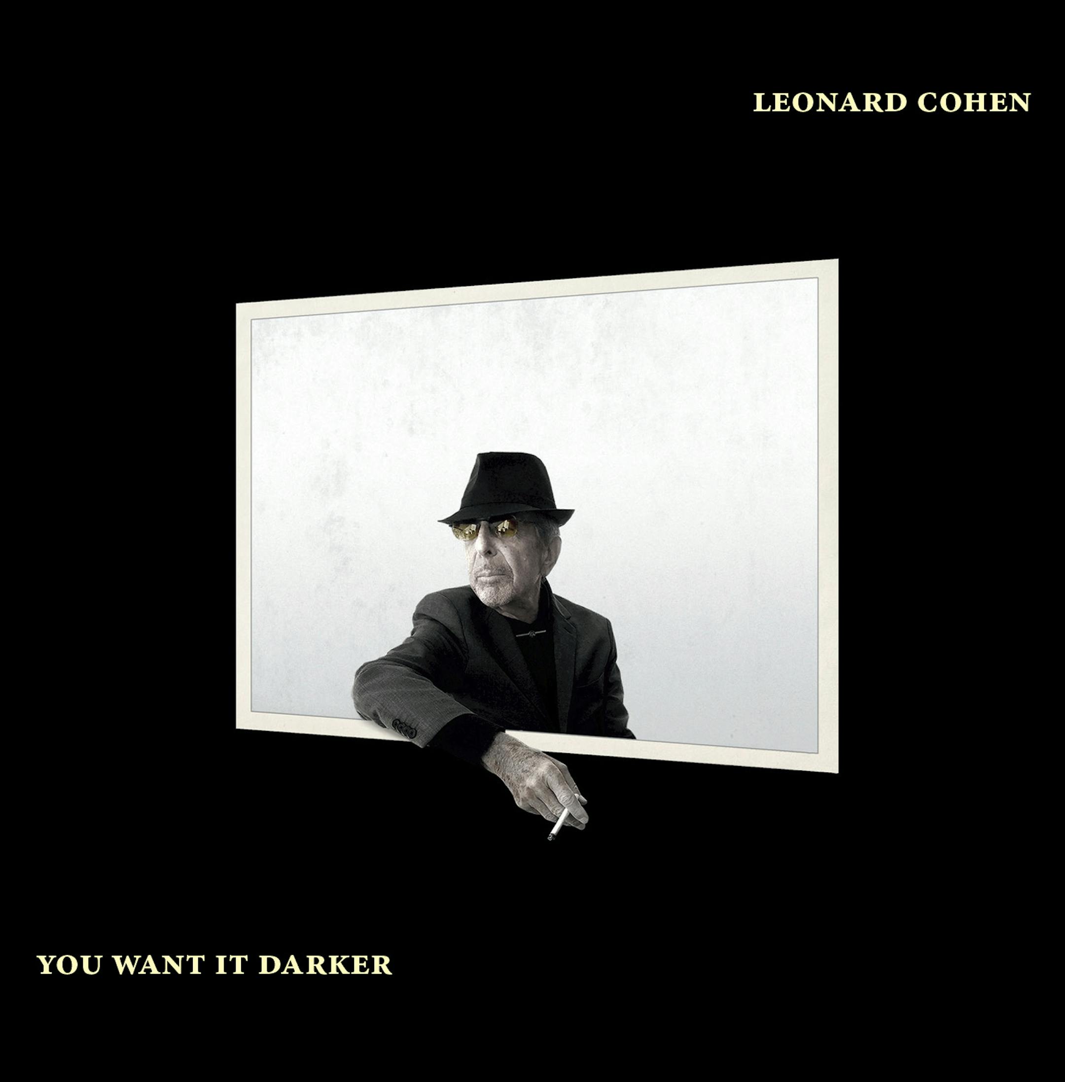 This CD cover image released by Columbia Records shows "You Want It Darker," by Leonard Cohen. (Columbia via AP)