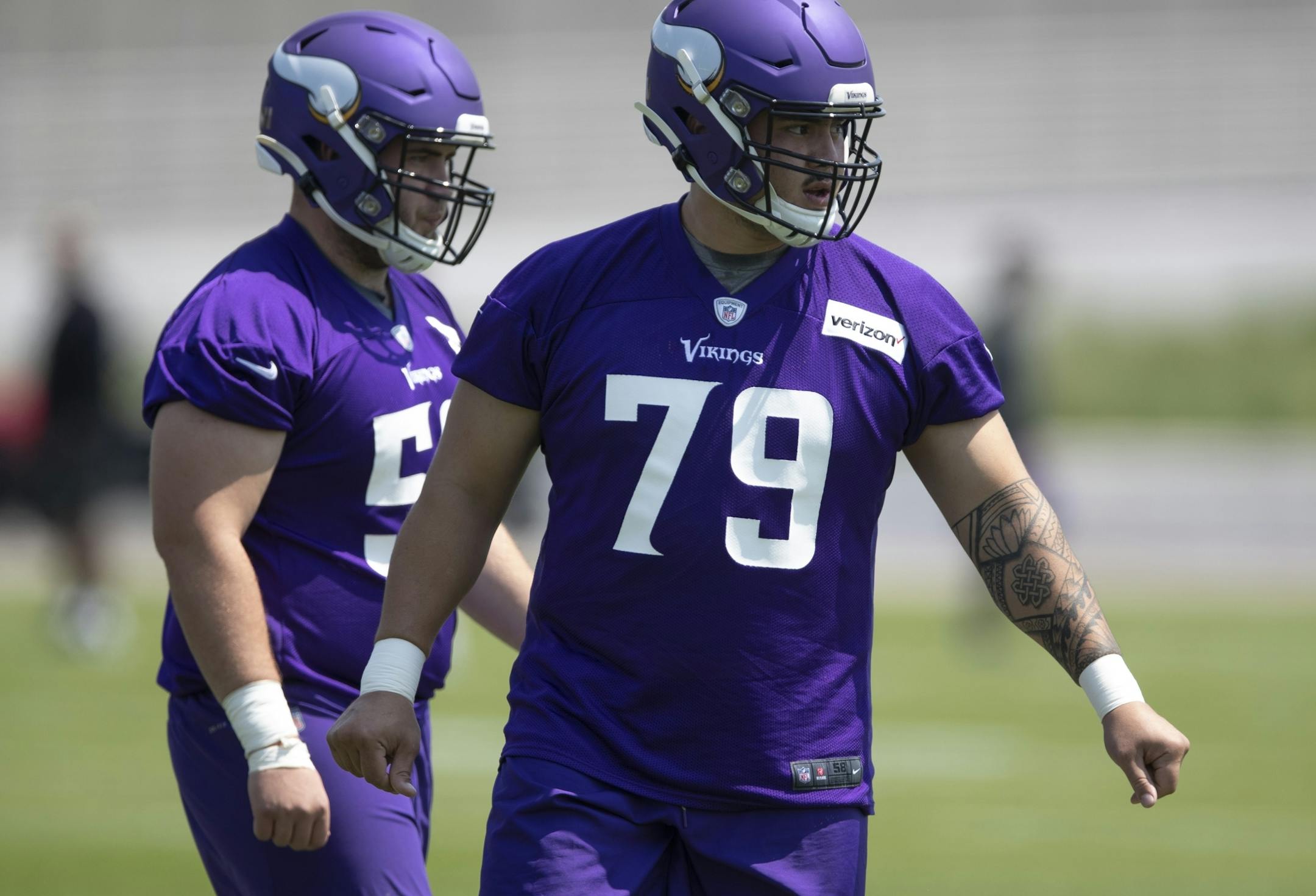 Vikings rookie Tiano Pupungatoa during the first day of training for Vikings rookies at TCO Performance Center Tuesday July,23 2019 in Eagan, MN.