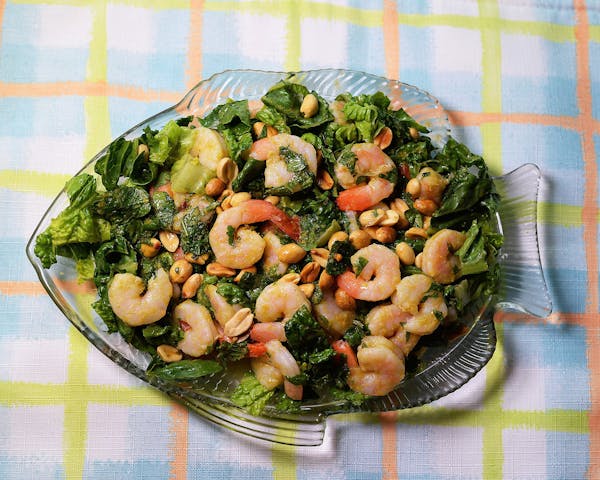 Shrimp Salad With Green Curry Dressing.