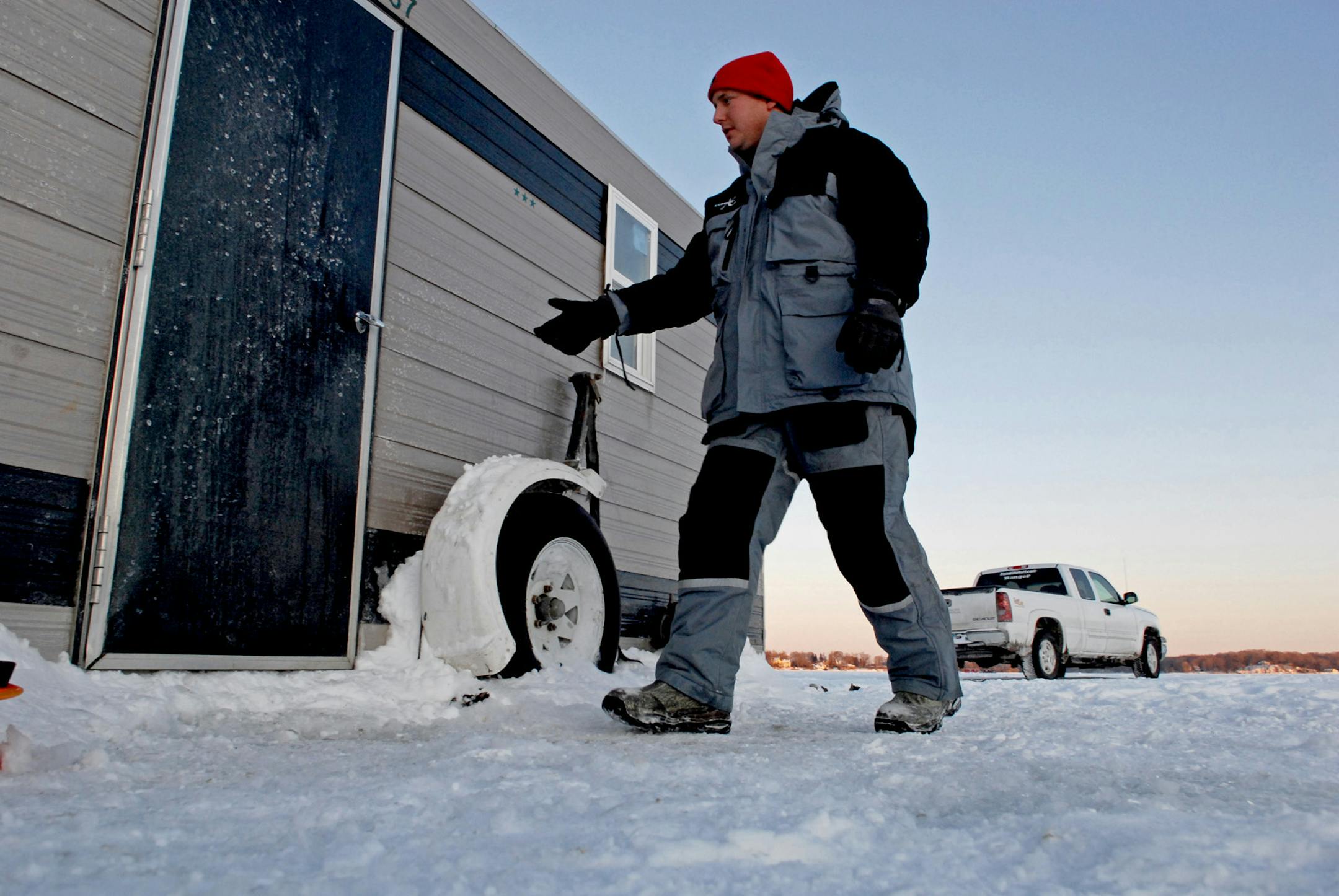 Matt Peters, 29, of Waconia rents fish houses on Lake Minnetonka, as well as Lake Waconia, and he also guides on those and other lakes. He slept on the ice, fishing out of one of his houses, on Minnetonka 18 nights in December.
