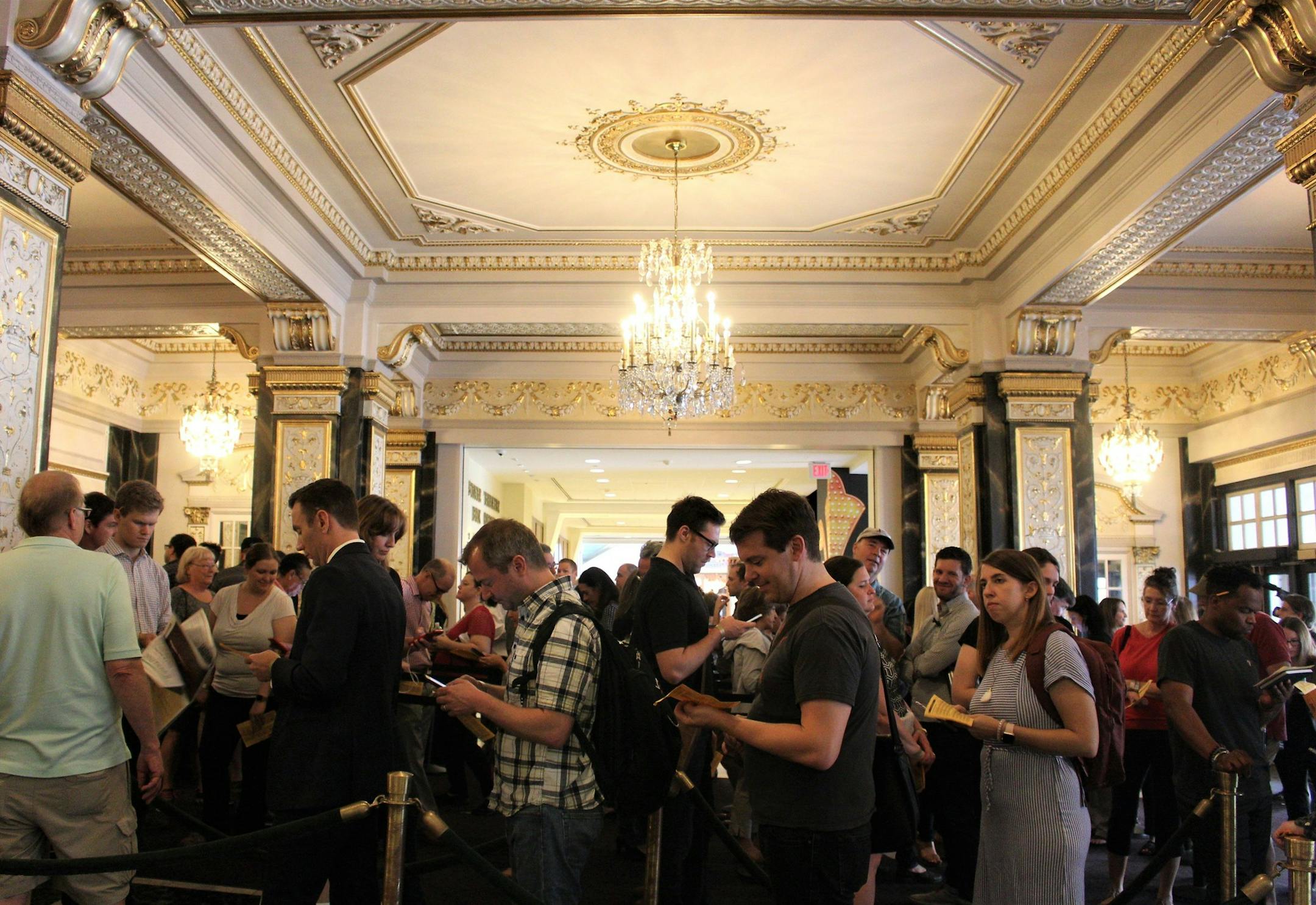 Fans packed the State Theatre box office to get tickets for "Hamilton." (Madeline Happold)