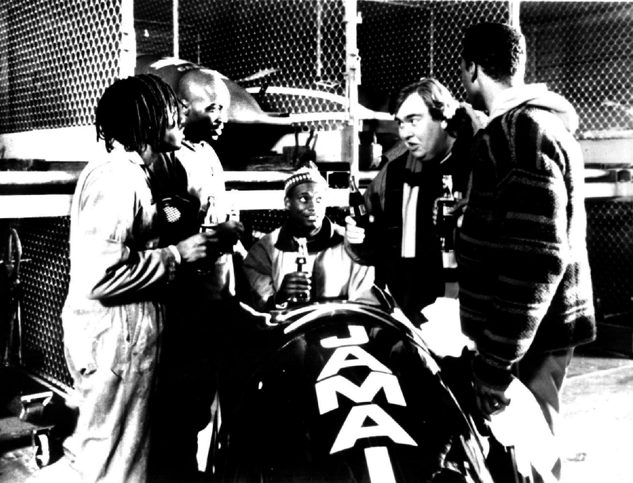 With a down-and-out ex-champion slider (John Candy) as their coach, an unlikely team of Jamaican bobsledders (Doug E. Doug, Malik Yoba, Rawle D. Lewis and Leon) set out to compete in the Olympics and wind up international heroes in the broadcast premiere of COOL RUNNINGS on "The FOX Tuesday Night Movie" in February. Top: (L-R) Doug E. Doug, Malik Yoba, Rawle D. Lewis, John Candy and Leon. Bottom: (L-R) Leon, Rawle D. Lewis, Malik Yoba and Doug E. Doug. Fox