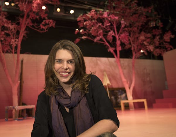 Jungle Theater's new artistic director Sarah Rasmussen on the set of "Two Gentlemen of Verona," which opens her first season Friday night.