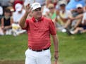 Kenny Perry waved to the crowd on the 18th hole, after he sank an Eagle putt to go 14 under for the tournament. ] JIM GEHRZ • james.gehrz@startribun