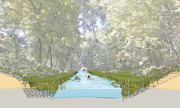 Rendering of Minneapolis Park and Recreation Board concept design for Kenilworth channel