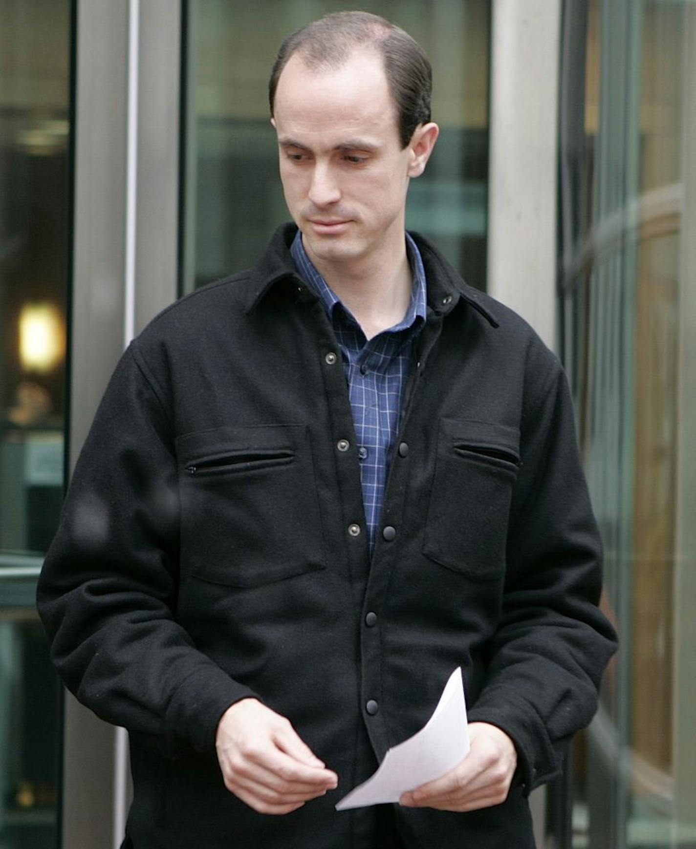 Seth Steed Jeffs, 32, of Hildale, Utah, leaves the federal courthouse in Denver, on Thursday, Nov. 17, 2005, after entering a plea of not guilty on charges of concealing his brother, fugitive polygamist sect leader Warren Steed Jeffs.