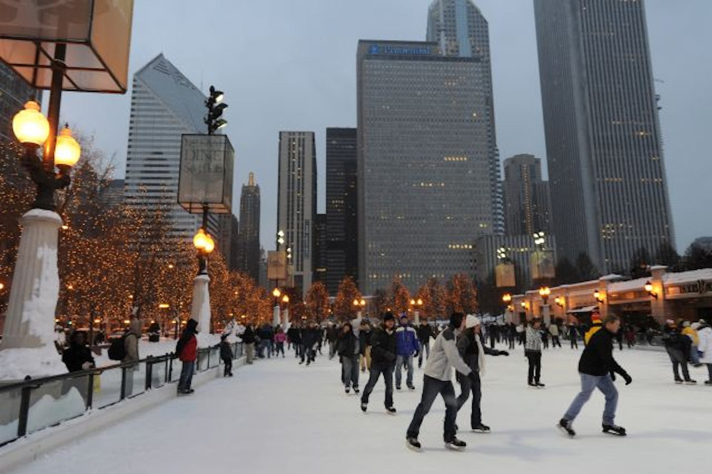 Millenium Park public skating rink- McCormick Tribune Plaza & Ice Rink