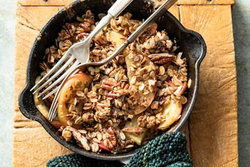 This version of apple crisp is made on the stove in about 10 minutes. Recipe by Beth Dooley, photo by Mette Nielsen, special to the Star Tribune