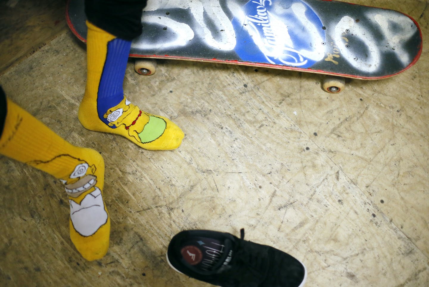 Alec Olson 18, took a break from skateboarding at Familia HQ Indoor Skatepark on Tuesday in Minneapolis.