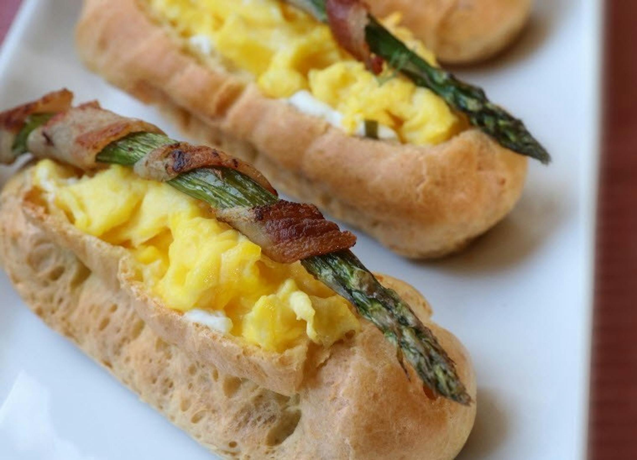 Bring something new to the Easter brunch table with savory eclairs filled with scrambled eggs and a selection of accompaniments.