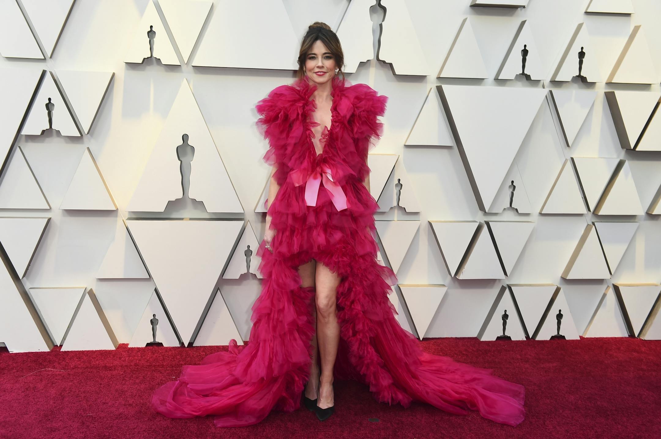 OSCARS RED CARPET: Linda Cardellini arrives at the Oscars on Sunday, Feb. 24, 2019, at the Dolby Theatre in Los Angeles.