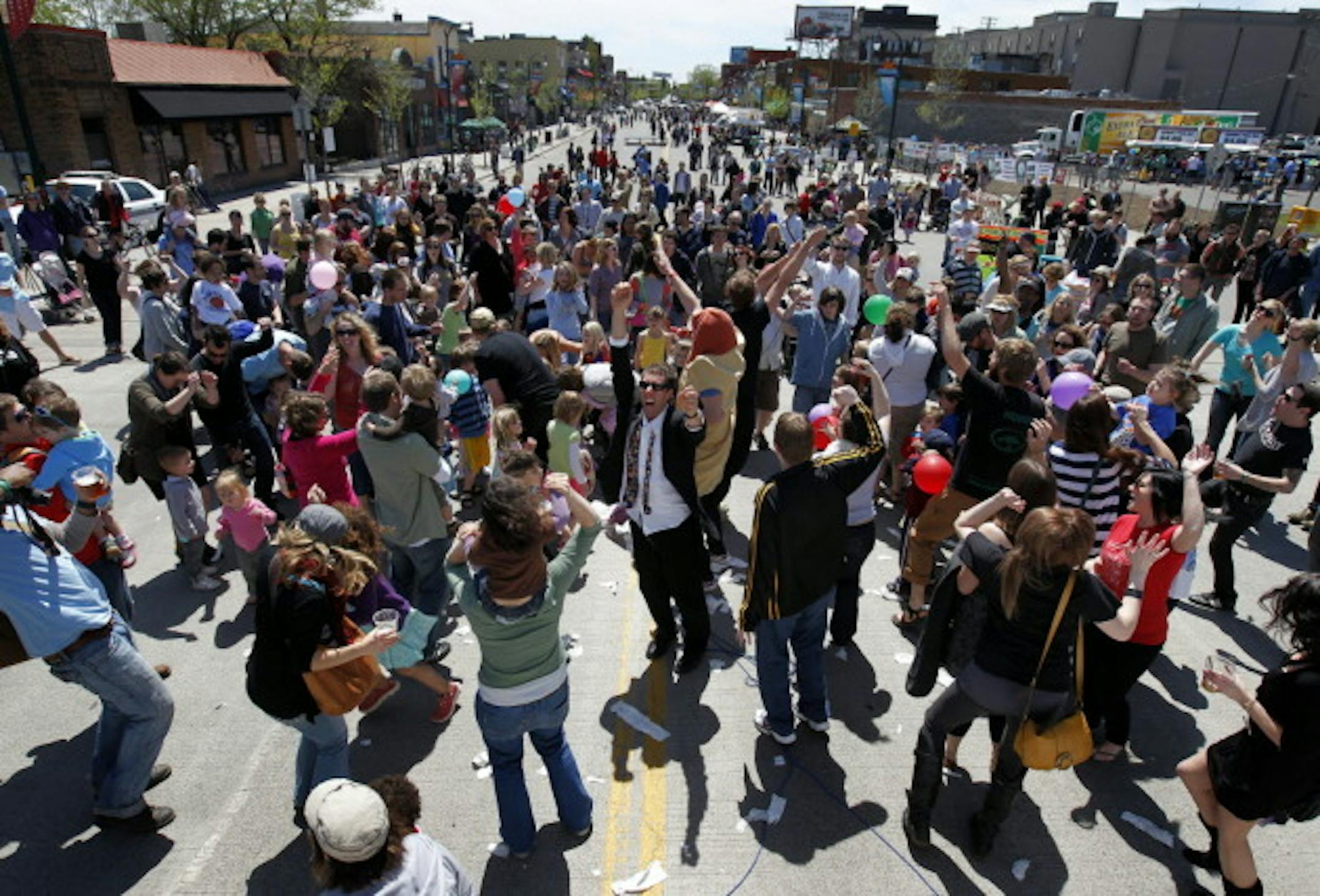 Rupert led the dance party at the start of last year's Lyn-Lake Street Festival. / Carlos Gonzales, Star Tribune