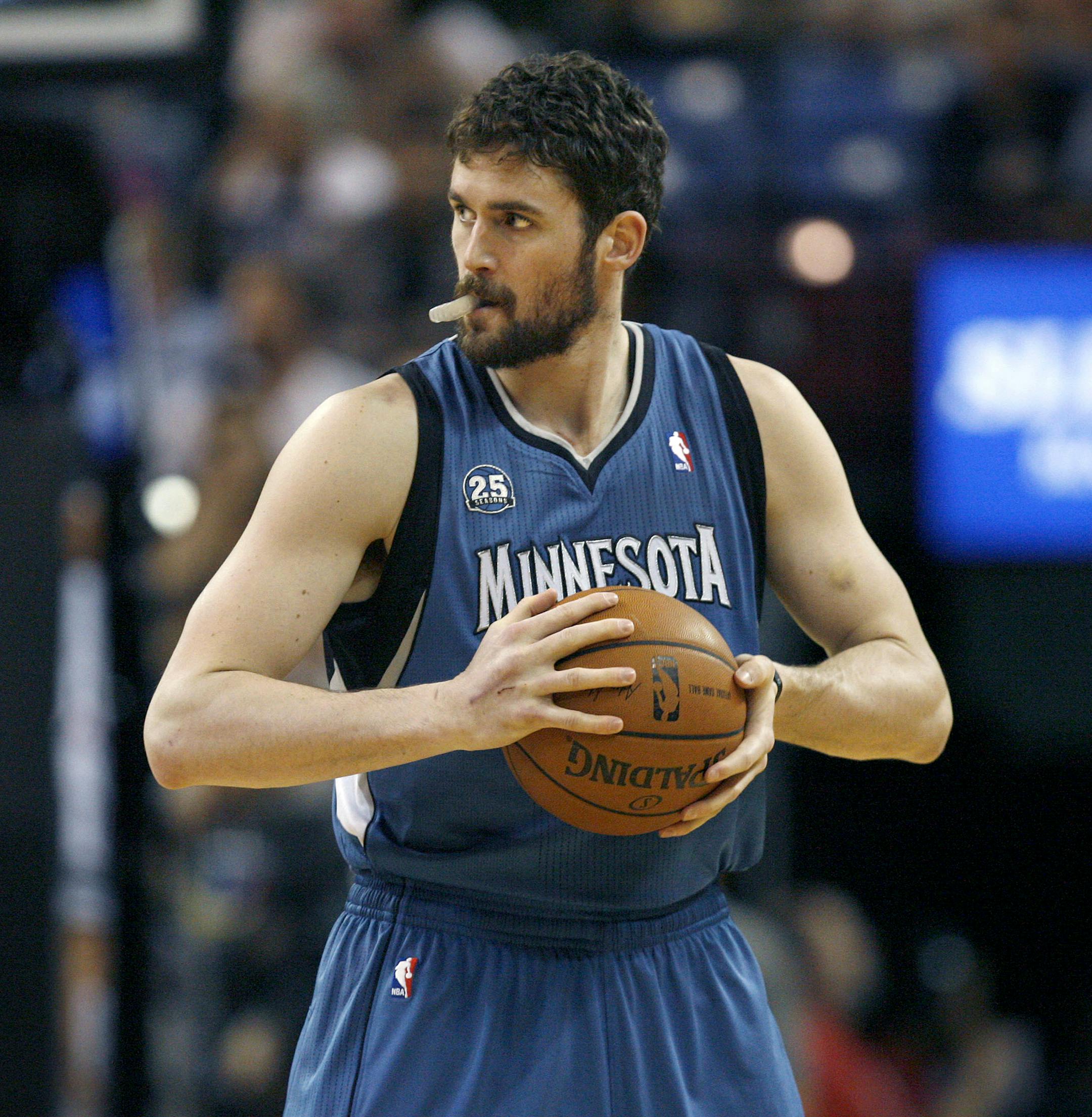 Minnesota Timberwolves forward Kevin Love gets ready to play the Sacramento Kings in Sacramento, Calif., on Sunday, April 13, 2014.(AP Photo/Steve Yeater)