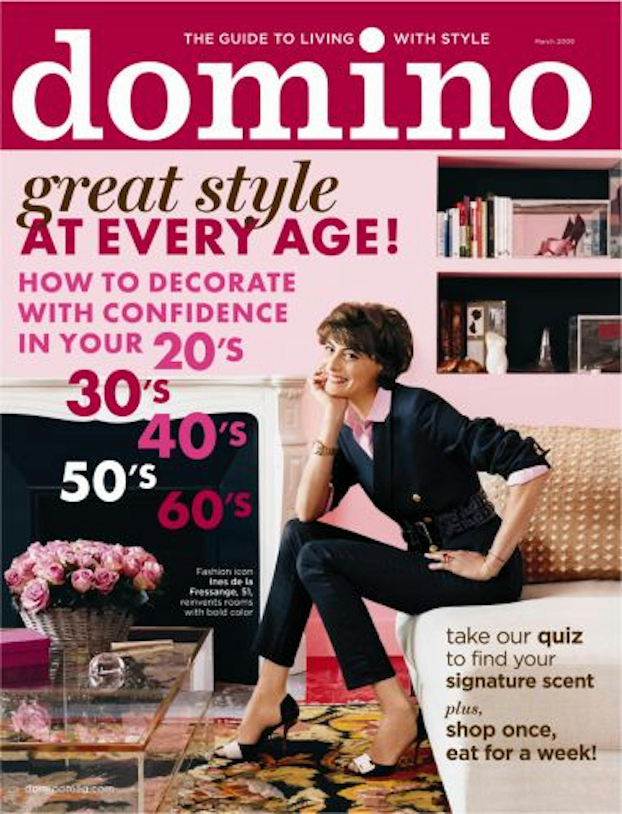 Domino magazine cover. March 2009 issue.