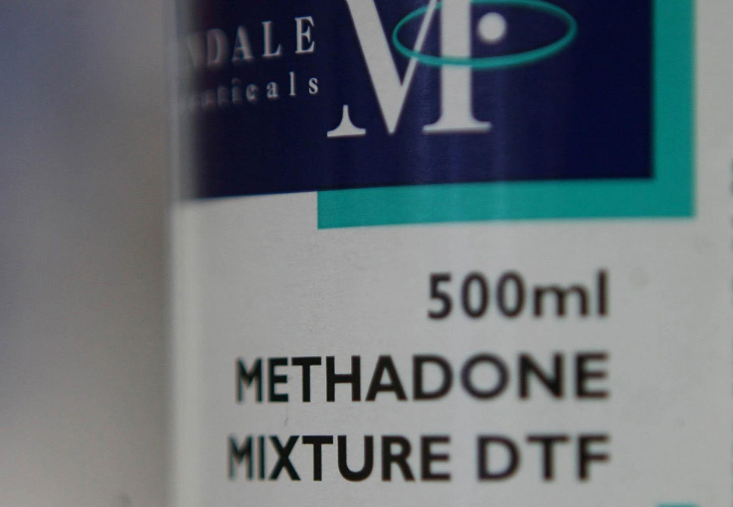 Methadone 'improves the survival of drug users'.A bottle of Methadone in a pharmacists shop in Dublin city centre. The controversial heroin substitute improves the long-term survival of drug abusers, according to academics. Issue date: Thursday July 8, 2010. A study showed the treatment reduced the frequency of drug use and led to a drop in the risk of death by 13\% each year. See PA story HEALTH Methadone. Photo credit should read: Niall Carson/PA Wire URN:9150879 (Press Association via AP Imag