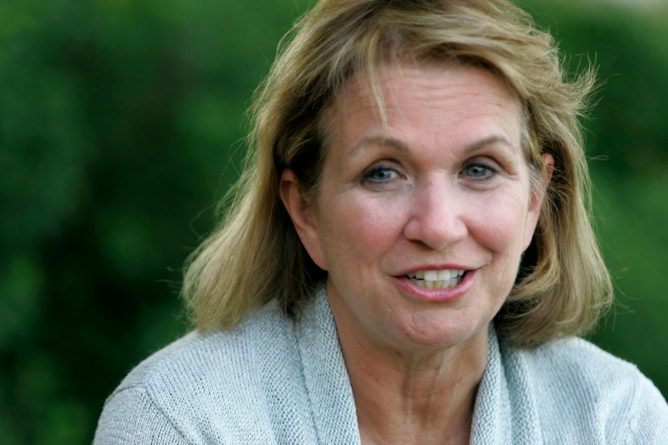 Elizabeth Edwards, wife of Democratic presidential hopeful John Edwards, talks about her husband's campaign during an interview with the Associated Press in this Sept. 19, 2007, file photo in Columbia, S.C. Six months after being diagnosed with incurable cancer, Elizabeth Edwards is pushing hard for her husband's presidential bid, and spends more time campaigning than she did before March. edwards told The Associated Press, that her health has remained stable and she feels no significant side ef