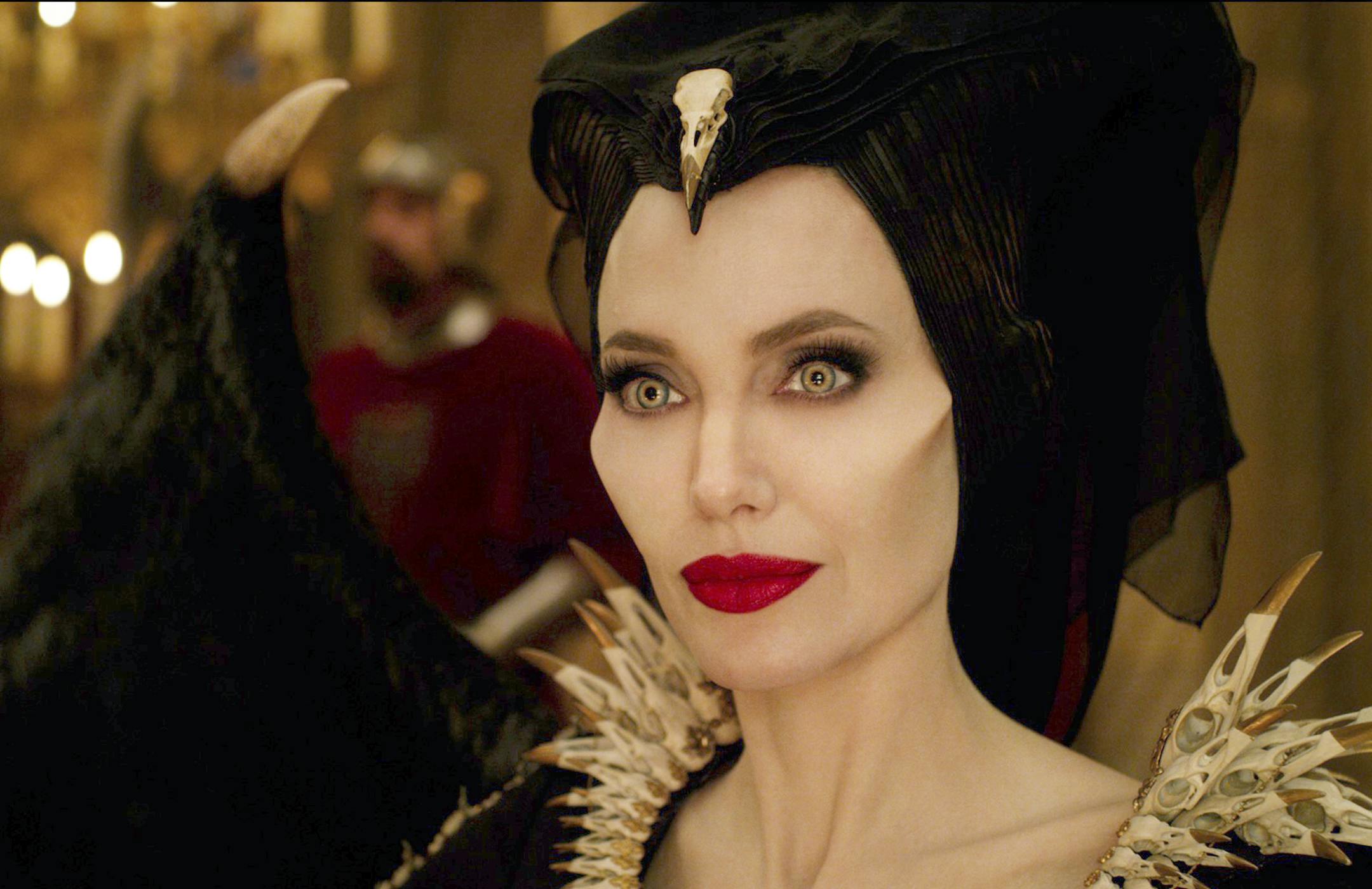 This image released by Disney shows Angelina Jolie as Maleficent in a scene from "Maleficent: Mistress of Evil." (Disney via AP)