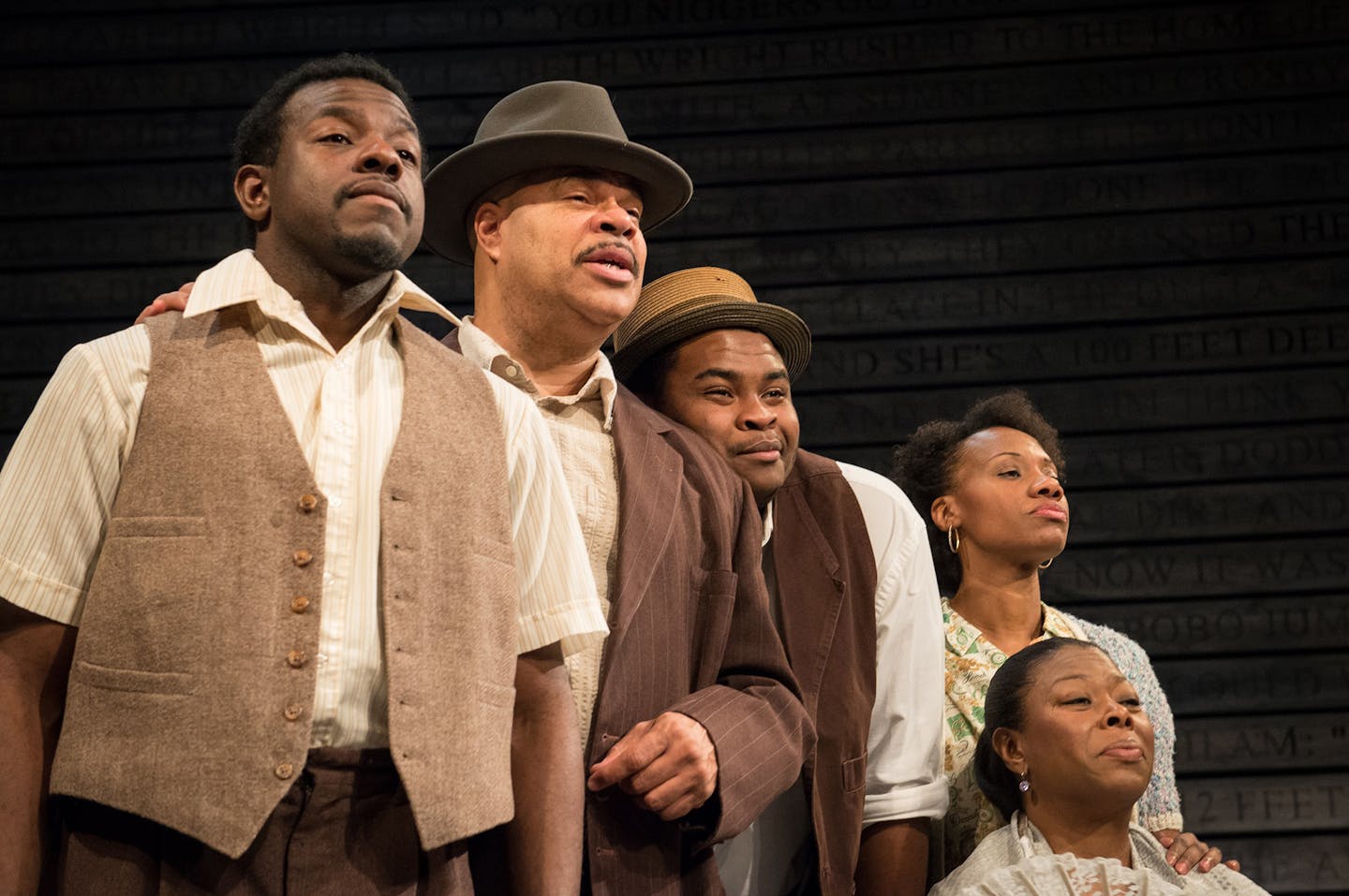 credit: Allen Weeks Mikell Sapp, T. Michael Rambo, H. Adam Harris, Sha&#x201a;&#xc4;&#xf4; Cage and Greta Oglesby in "The Ballad of Emmett Till" at Penumbra Theatre.