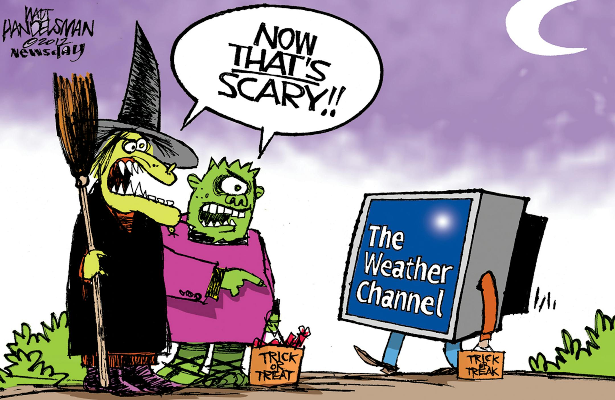 Walt Handelsman cartoon for Oct. 30, 2012. Topic: Hurricane Sandy.