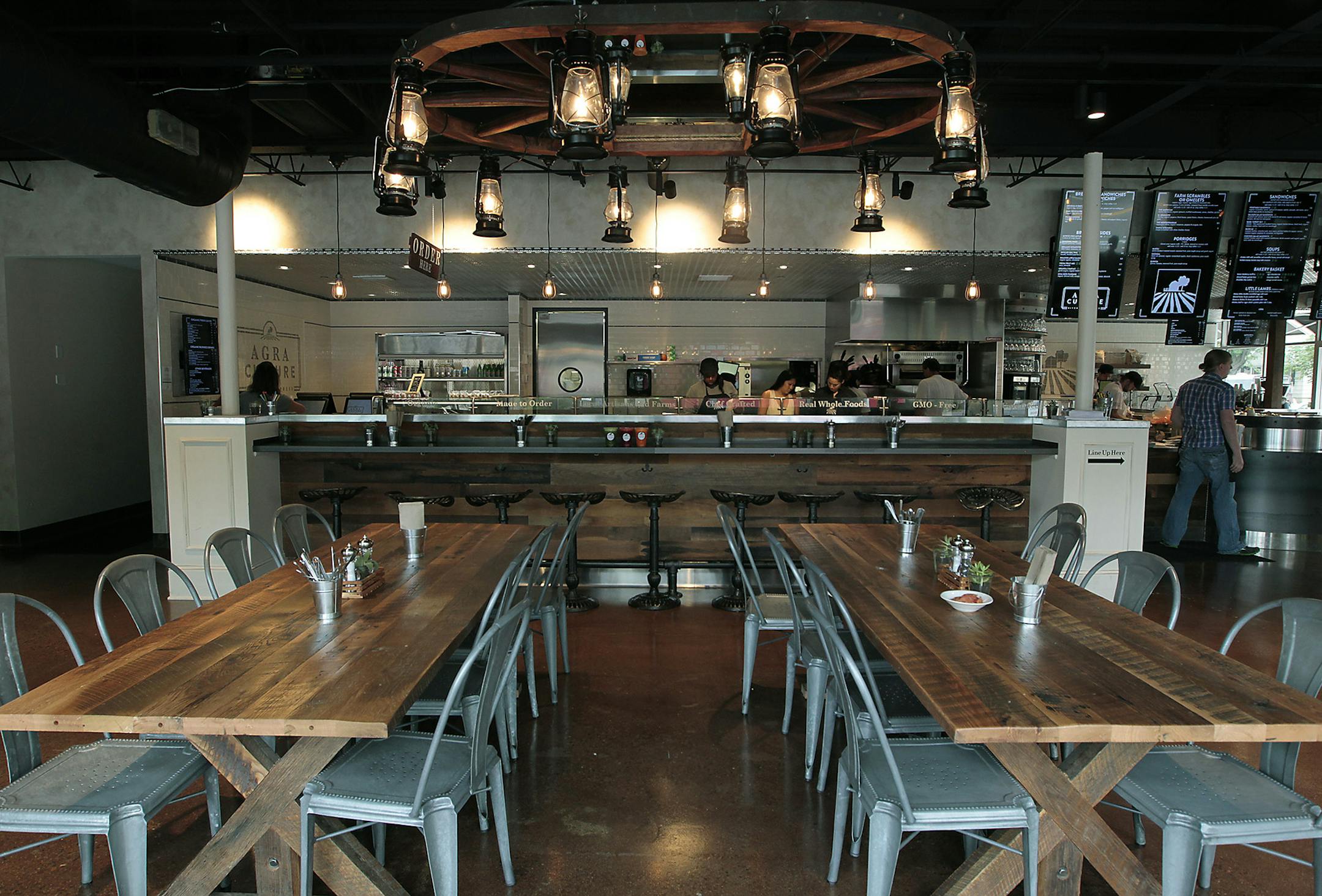 Andrea and Aaron Switz, owners of the Yogurt Lab, have recently opened Agra Culture in Edina, MN, Monday, August 4, 2014. They launched the counter-service breakfast-lunch-dinner cafe with an emphasis on fresh and healthy only 16 days ago. ] (ELIZABETH FLORES/STAR TRIBUNE) ELIZABETH FLORES • eflores@startribune.com