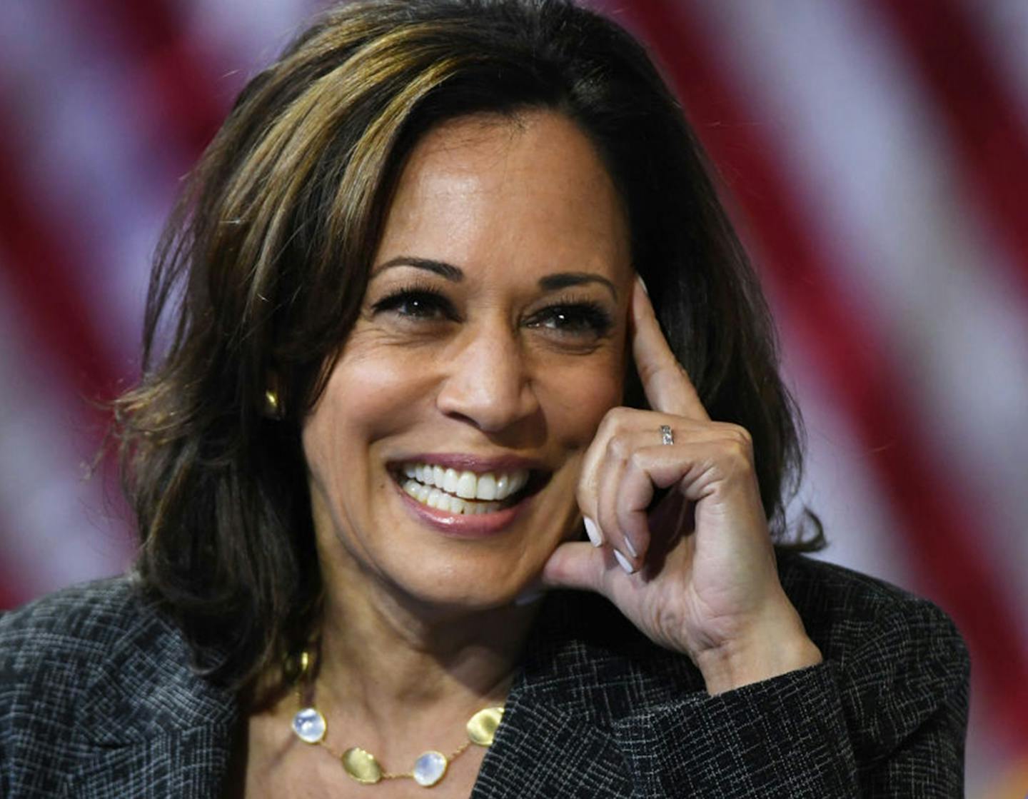 Democratic presidential candidate, U.S. Sen. Kamala Harris (D-CA) speaks during the 2020 Gun Safety Forum hosted by gun control activist groups Giffords and March for Our Lives at Enclave on October 2, 2019 in Las Vegas, Nevada. (Ethan Miller/Getty Images/TNS) ORG XMIT: 1475930