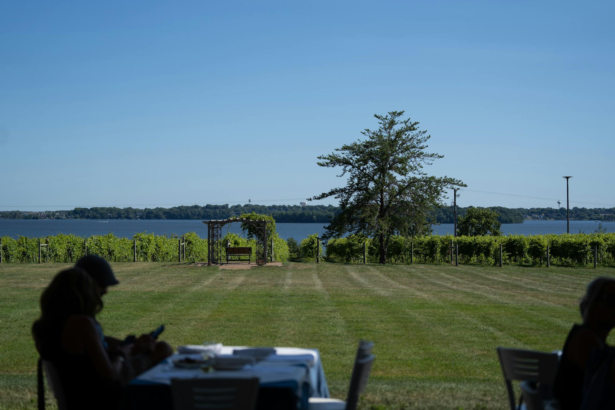 Guests eat at Gia at the Lake that is situated along Lake Waconia at Sovereign Winery in Waconia.
