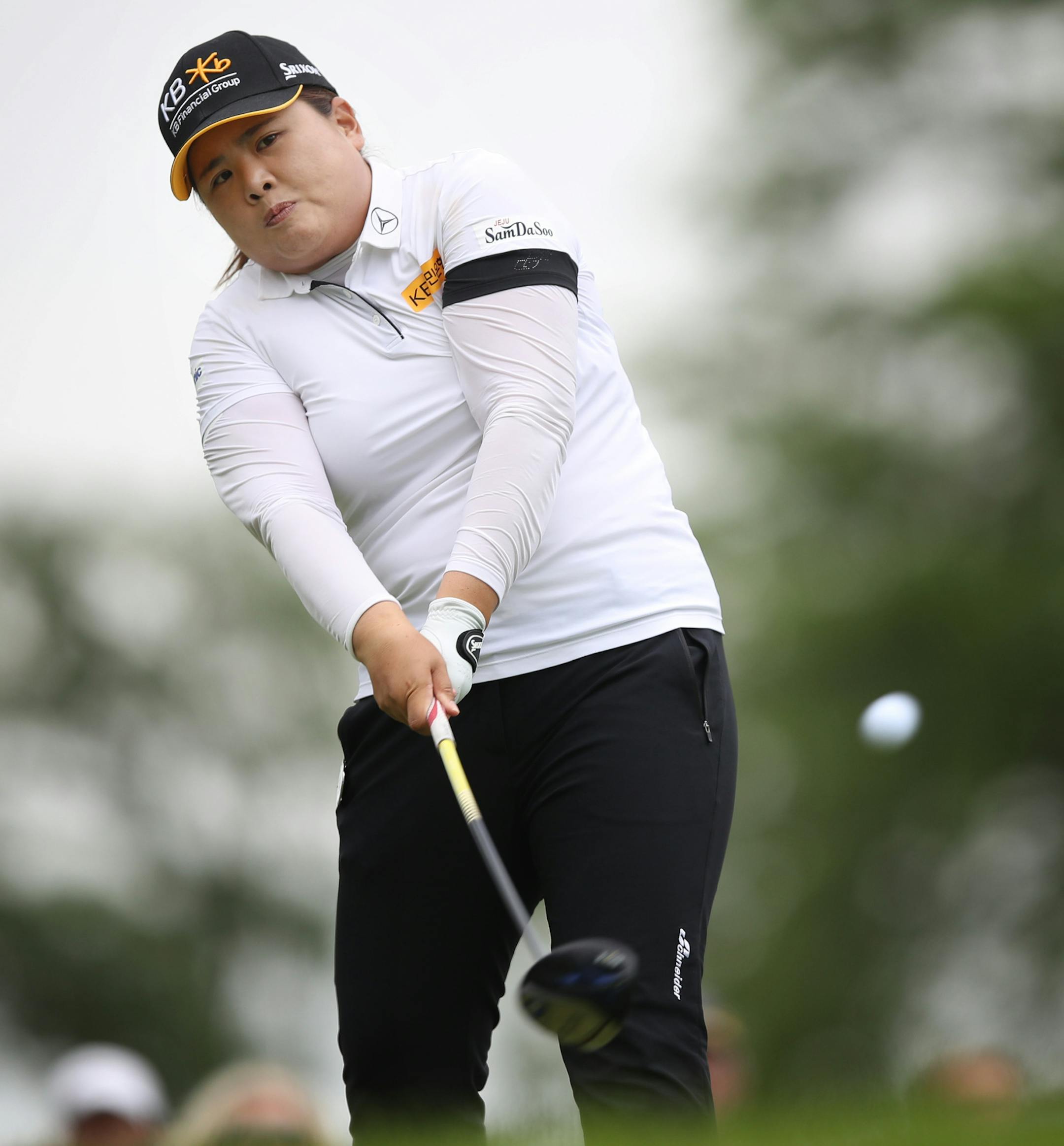 Inbee Park hit a tee shot on 3 during the second round of the KPMG Women's PGA Championship at Hazeltine National Golf Club Friday June 21 2019 in Chaska, MN.] Jerry Holt &#x2022; Jerry.holt@startribune.com I