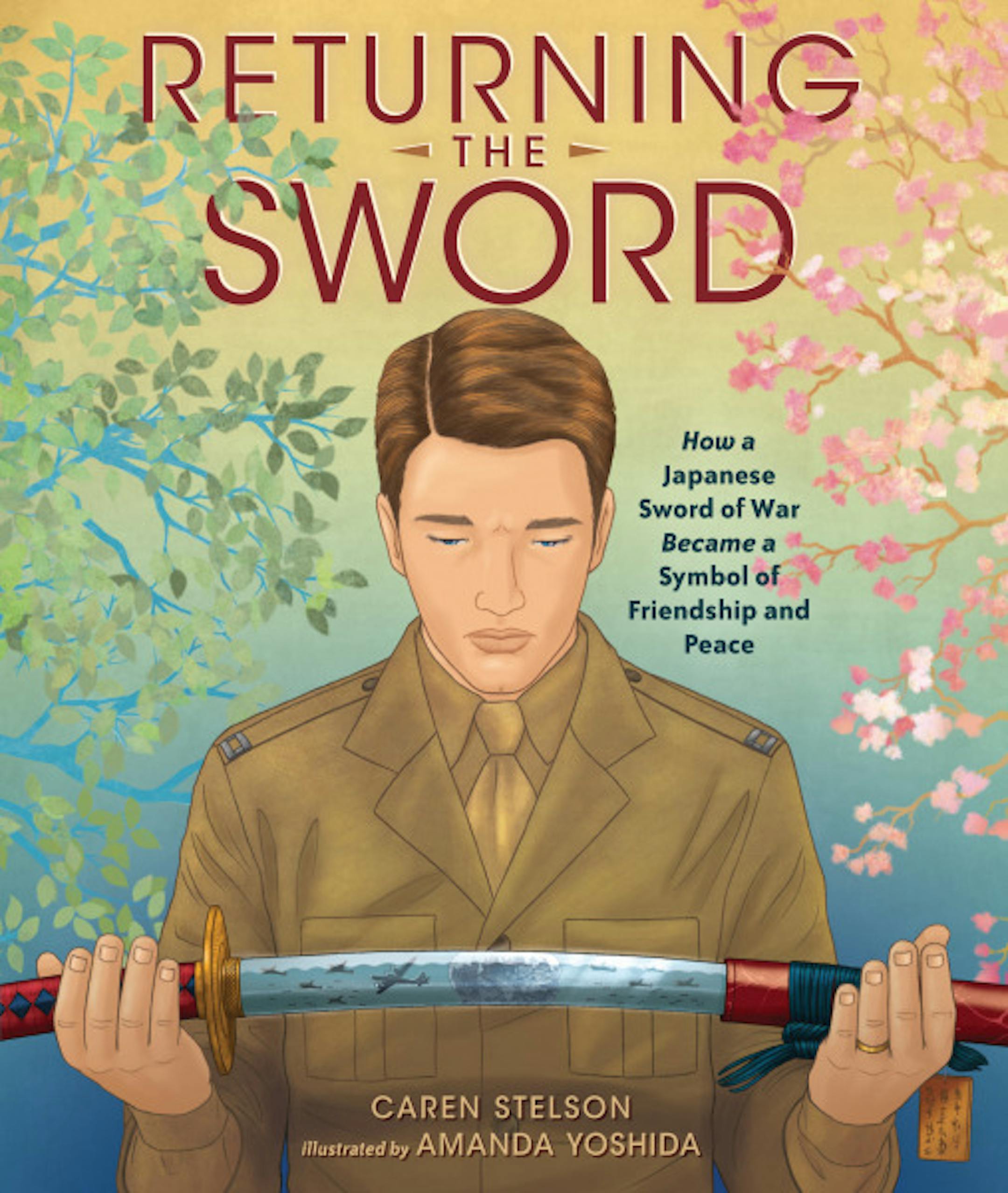 cover of Returning the Sword features a uniformed man carefully holding a sword