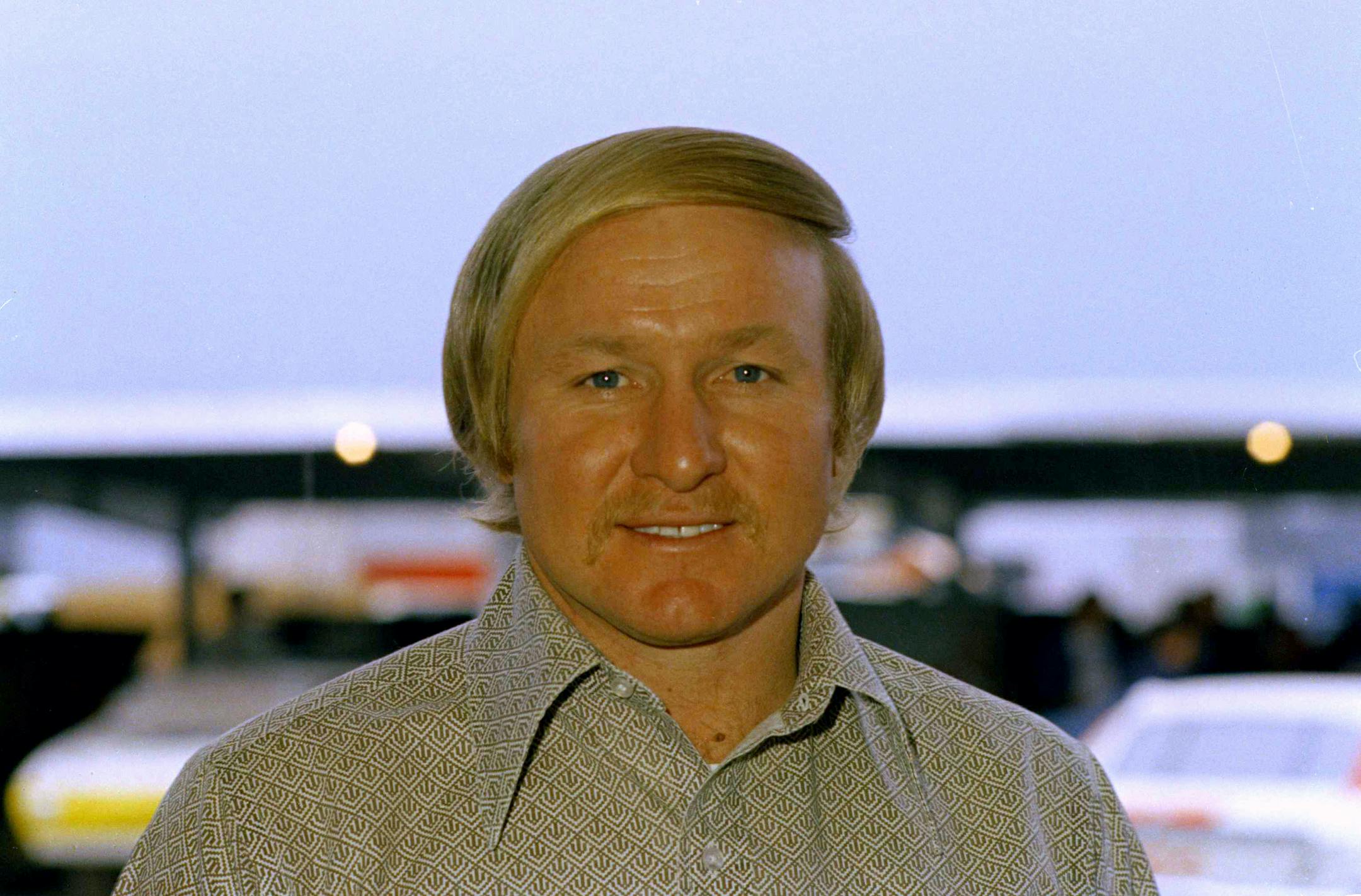FILE - Cale Yarborough, stock car racer, is seen in this 1972 photo. Yarborough, considered one of NASCAR's all-time greatest drivers and the first to win three consecutive Cup titles, died Sunday, Dec. 31, 2023. He was 84. (AP Photo, File)