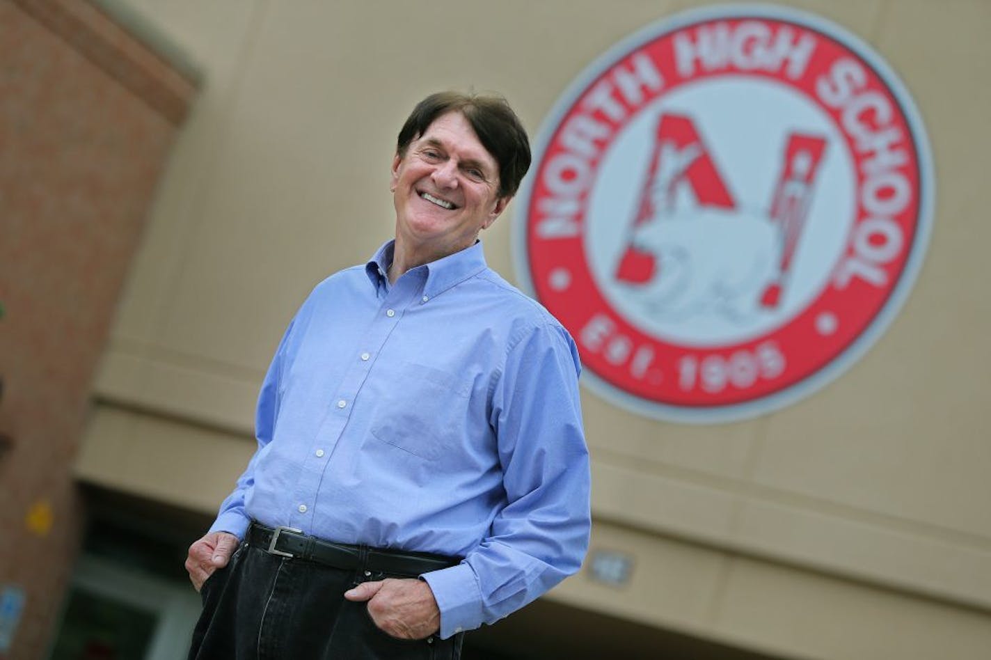 Senator Chuck Wiger stood in front of North High School, the school he himself dropped out from.