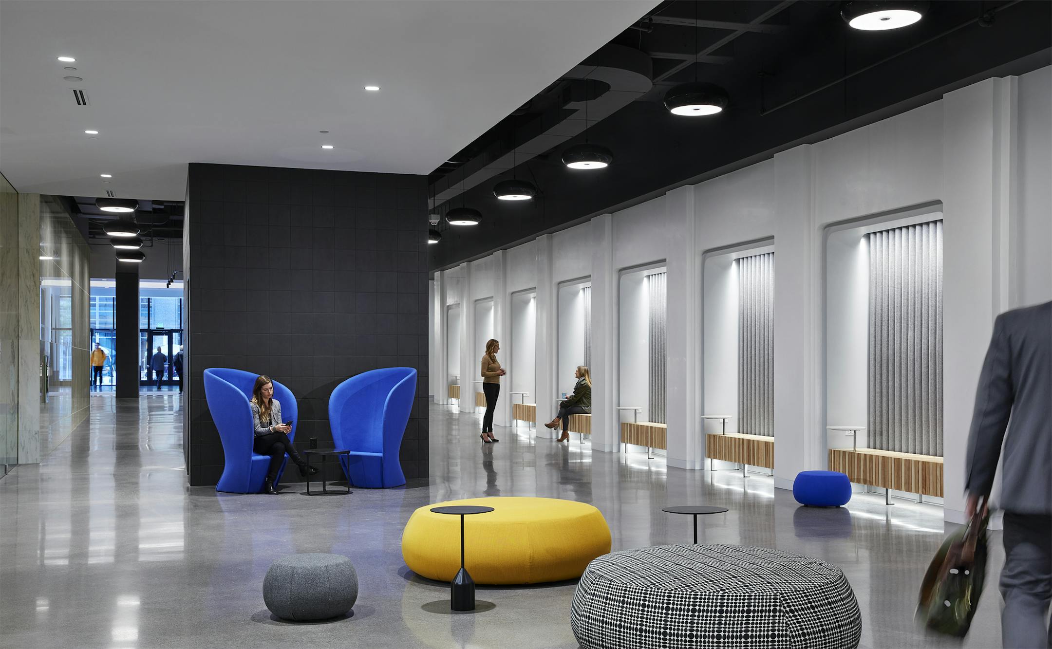 The owners of RSM Plaza recently completed a multimillion renovation of the building's skyway, lobby and common spaces. Credit: Photo by Corey Gaffer, Gaffer Photography