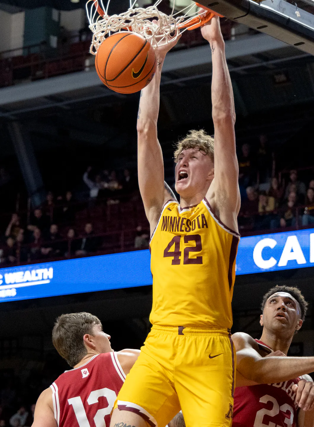 Gophers' makeshift lineup leads Indiana in final minute before losing 61-57