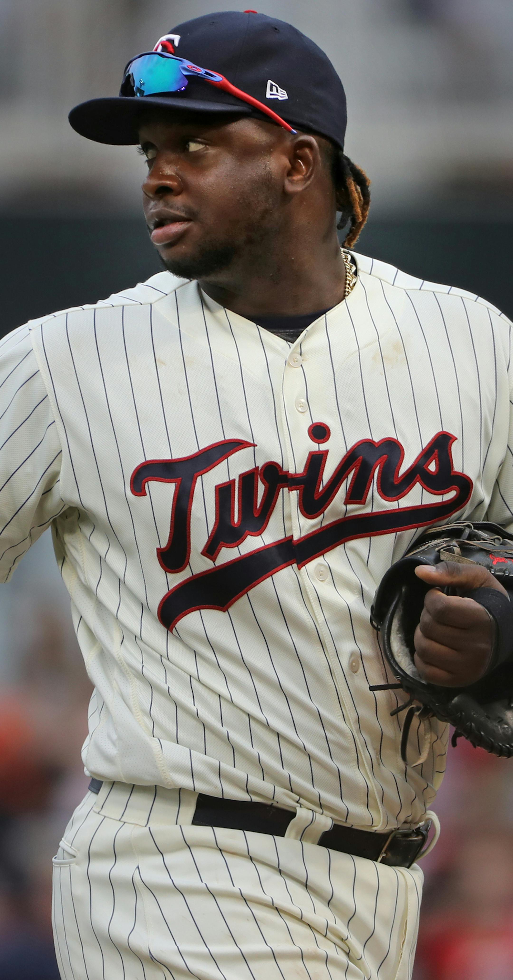 Minnesota Twins third baseman Miguel Sano during action against the New York Yankees at Target Field in Minneapolis on Wednesday, July 19, 2017. The Twins won, 6-1. (Richard Tsong-Taatarii/Minneapolis Star Tribune/TNS) ORG XMIT: 1206748