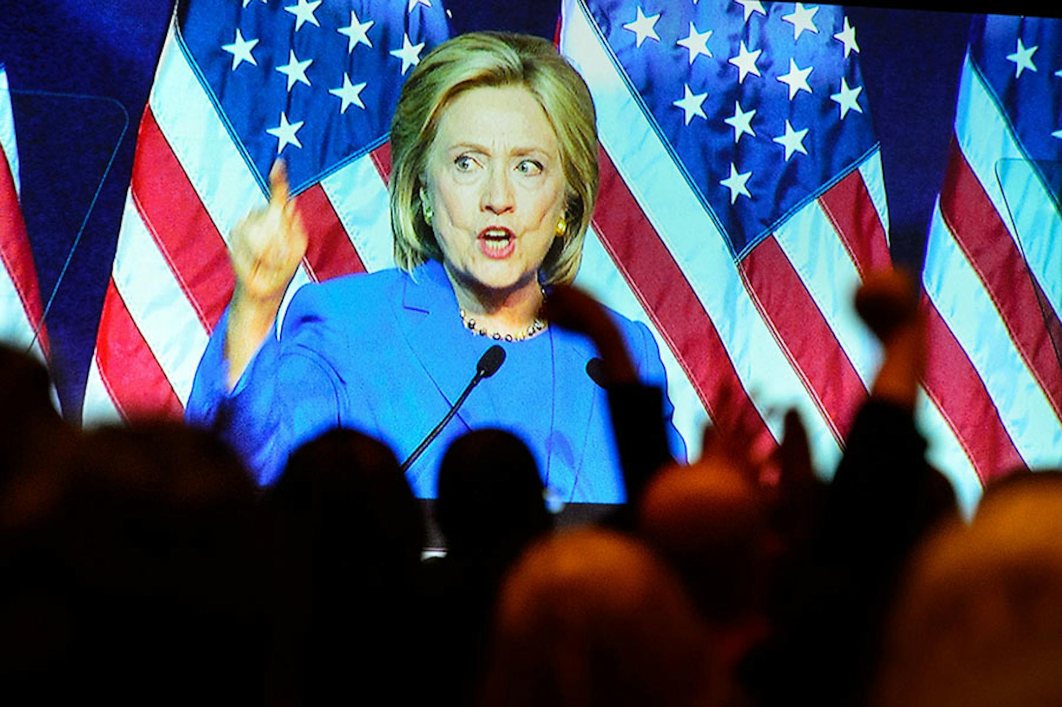 Former Secretary of State Hillary Clinton spoke to the DNC summer meeting in Minneapolis.