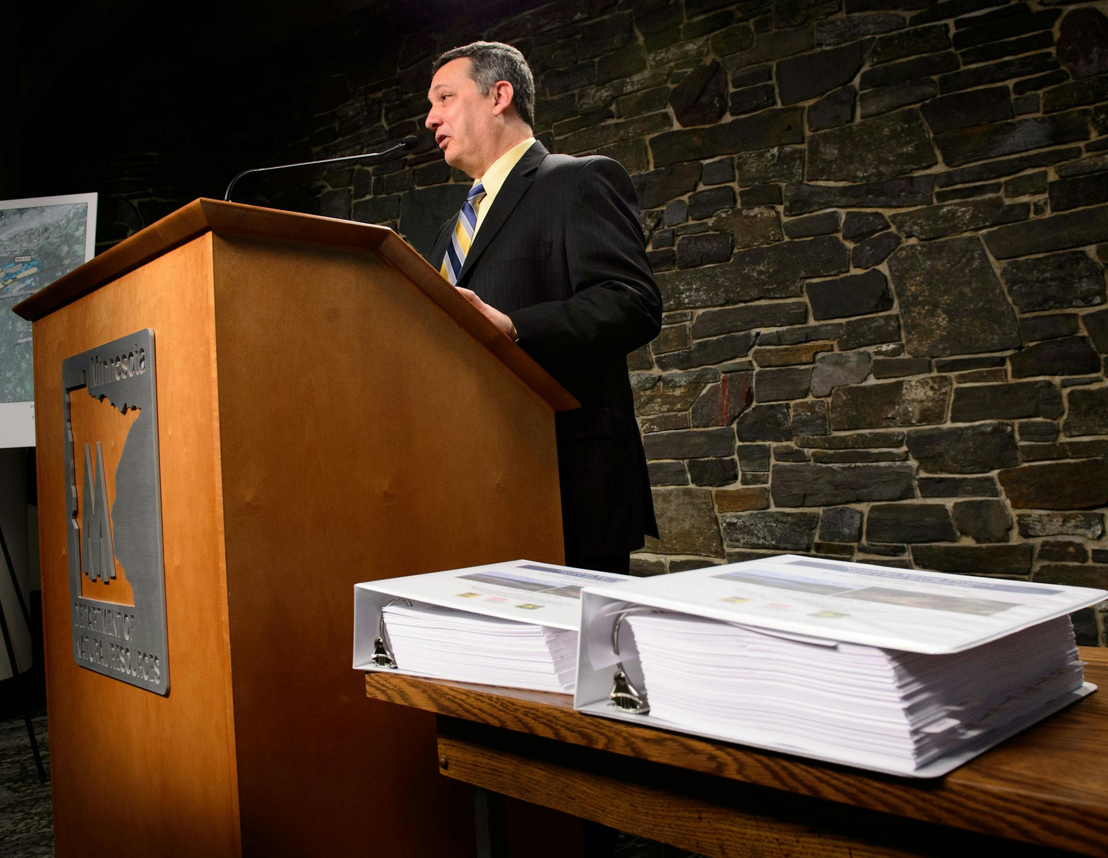 Steve Colvin, DNR deputy director, Ecological and Water Resources Division, talked about the 2,200 page report. The Minnesota Department of Natural Resources released its Supplemental Draft Environmental Impact Statement on PolyMet Mining Inc.&#x201a;&#xc4;&#xf4;s NorthMet mine project in northeastern Minnesota. Friday, December 6, 2013 ] GLEN STUBBE * gstubbe@startribune.com