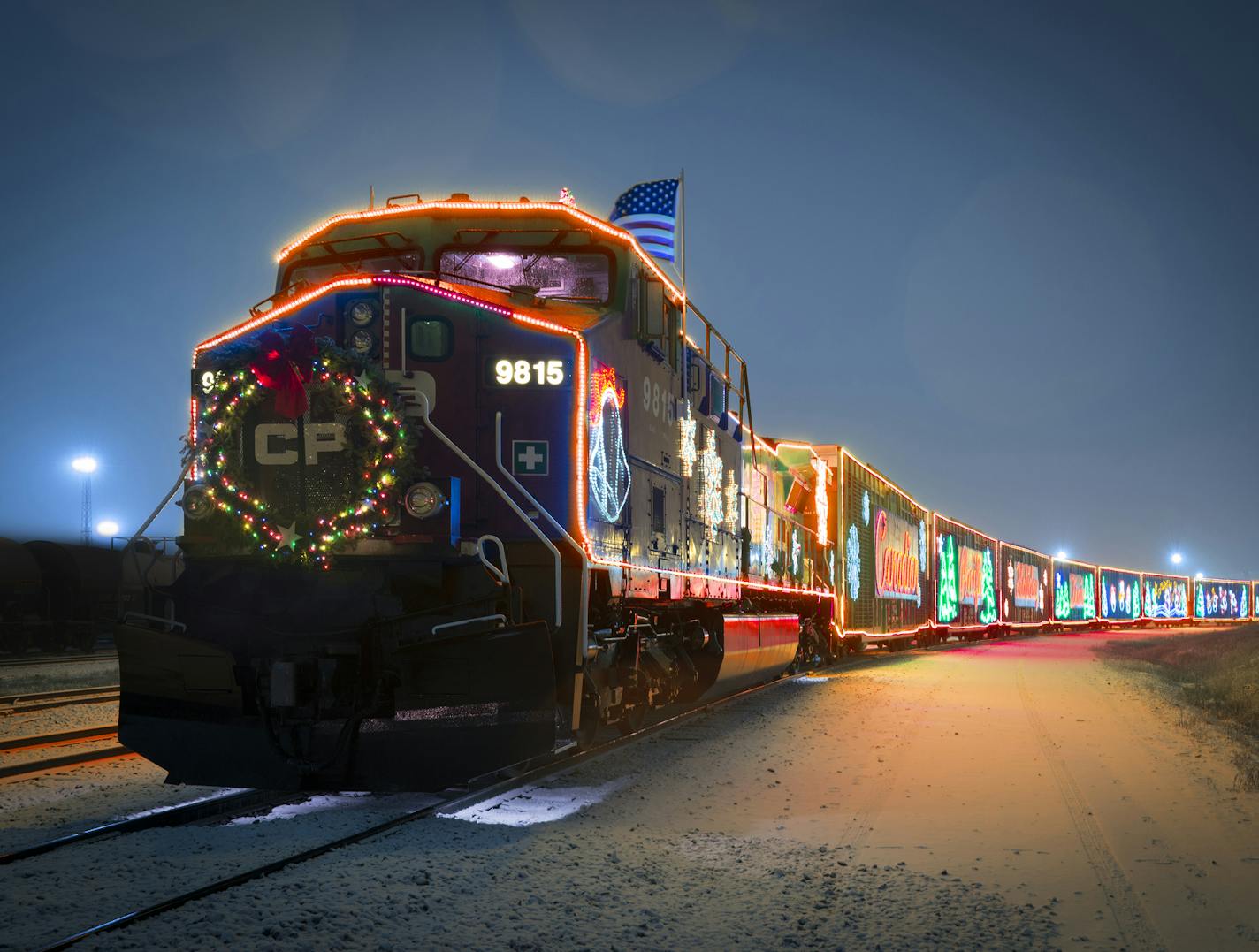 The Canadian Pacific Holiday Train makes its only stop in the west metro suburbs with a stop in Loretto on Dec. 13, 2014. Photo submitted by Canadian Pacific.