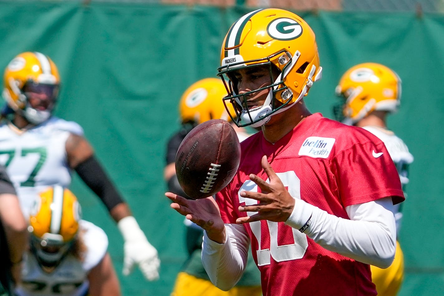 Green Bay Packers' Jordan Love runs a drill during an NFL football minicamp Tuesday, June 8, 2021, in Green Bay, Wis. (AP Photo/Morry Gash)