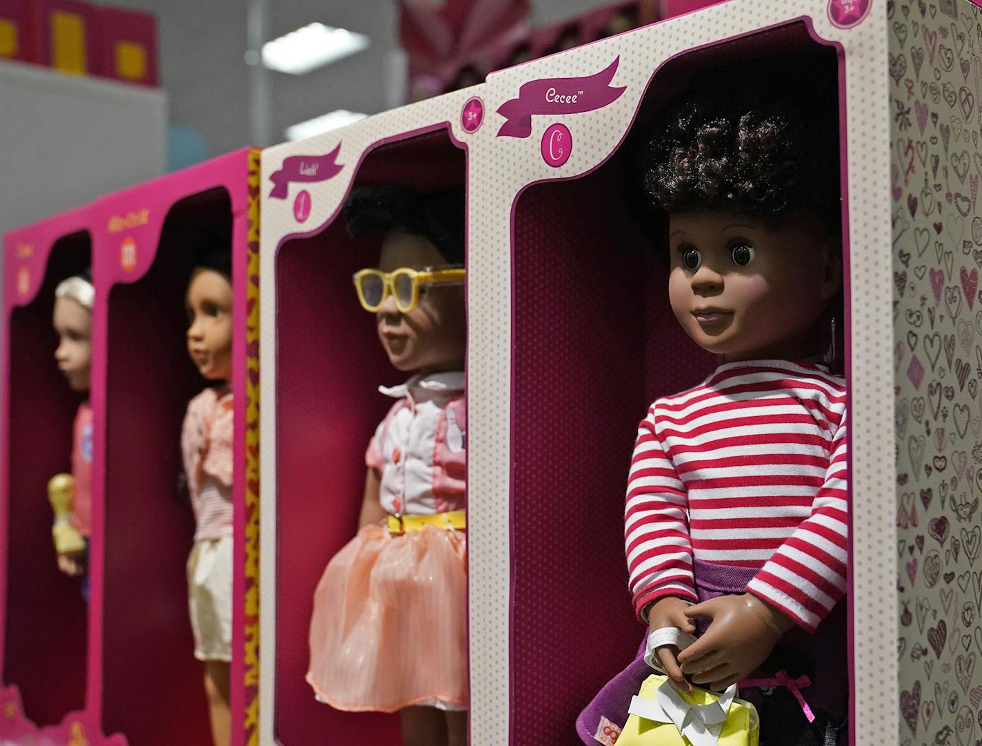 Target on Lake Street will soon re-open after being gutted during unrest and rioting following the killing of George Floyd in May and seen Tuesday in Minneapolis. Here, a racially diverse line of dolls. ] DAVID JOLES • david.joles@startribune.com Tuesday, Nov. 10, 2020, in Minneapolis, MN. Target is in the process of rebuilding their Lake Street store which should reopen in early November. The store has come to symbolize the destruction in the wake of the death of George Floyd and its reopening