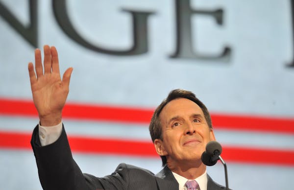 Former Minnesota governor Tim Pawlenty spoke at the Republican National Convention in Tampa, Florida, Wednesday, August 29, 2012.