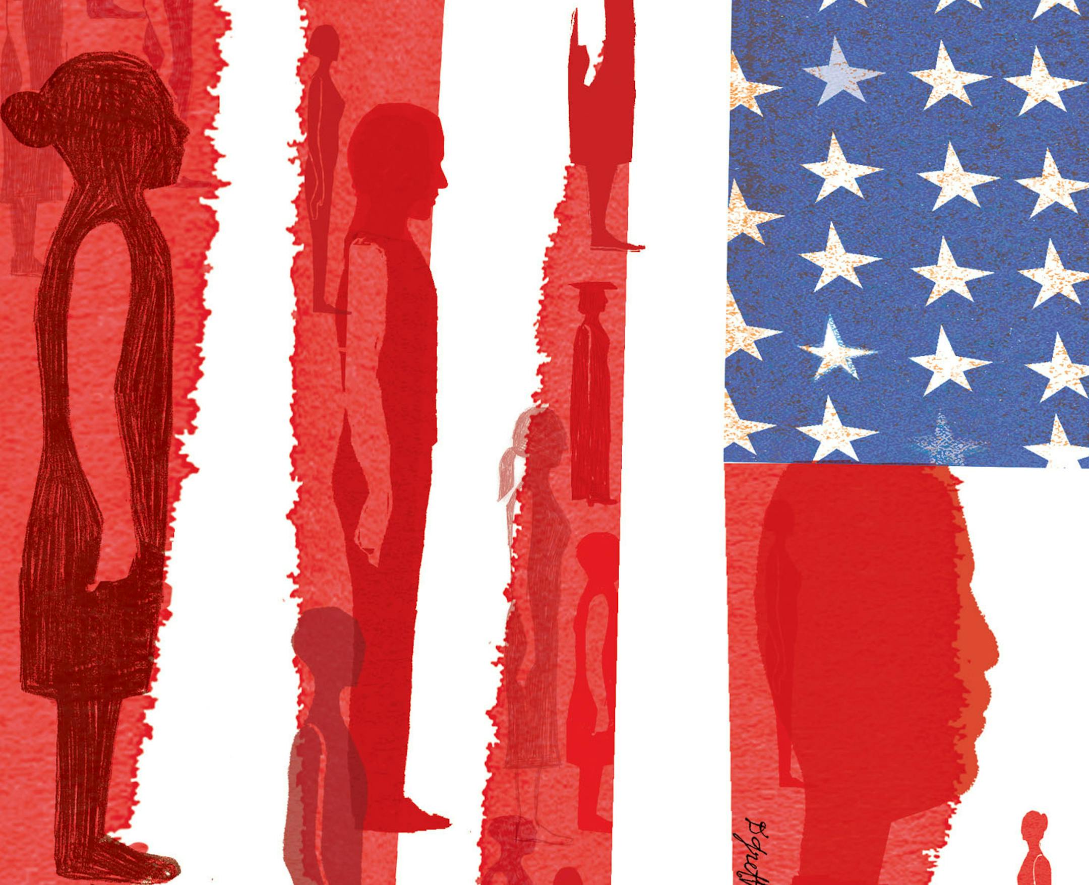 This artwork by Donna Grethen relates to efforts to immigration policy.