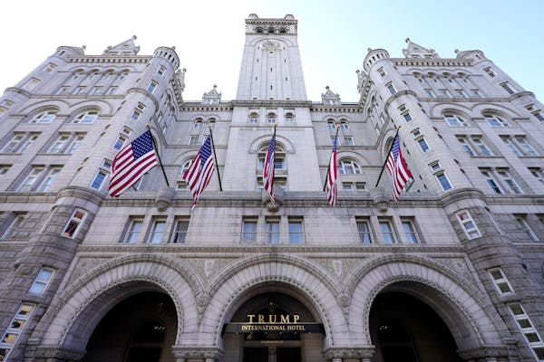 A view of the Trump International Hotel is seen on March 4, 2021, in Washington. The Trump hotel in Washington took in more than $750,000 from six for