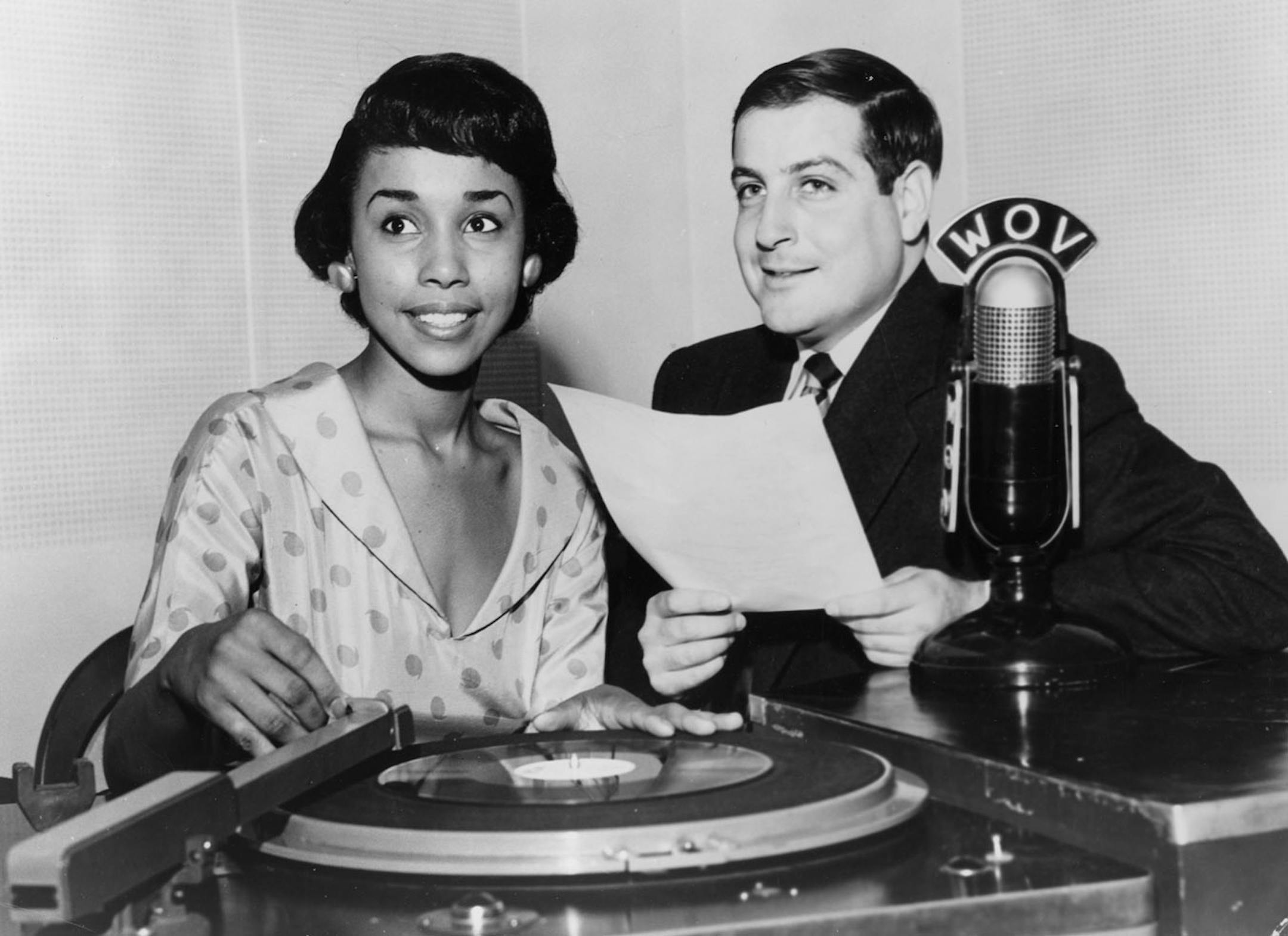 Diahann Carroll (at left) is shown with jazz radio host Leigh Kamman (1953).