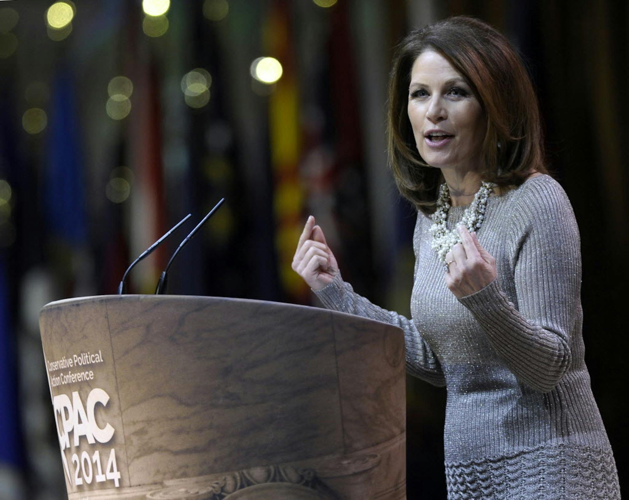 Congresswoman Michele Bachmann, R-Minn., spoke at the Conservative Political Action Conference annual meeting in National Harbor, Md., on March 8, 2014.