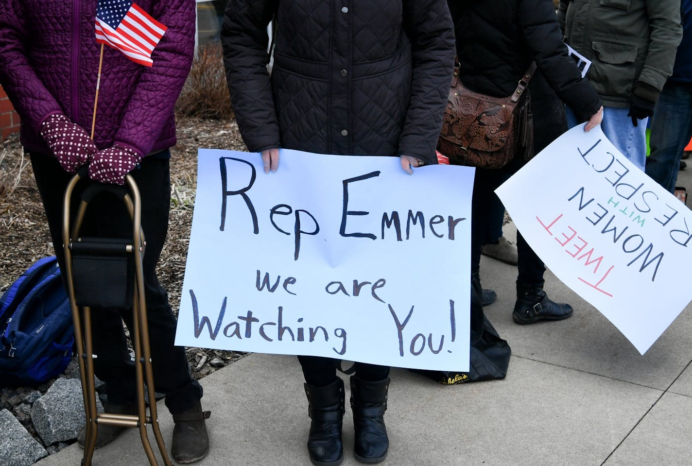 By 5:00 p.m. over one hundred people were in line at Sartell City Hall hoping to attend Tom Emmer's 7:00 p.m. town hall meeting in the City Council room that only has 76 seats.