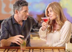 Eric Bana (left) plays John Meehan and Connie Britton portrays Debra Newell in the retelling of a real-life tragedy in "Dirty John" premiering on Brav