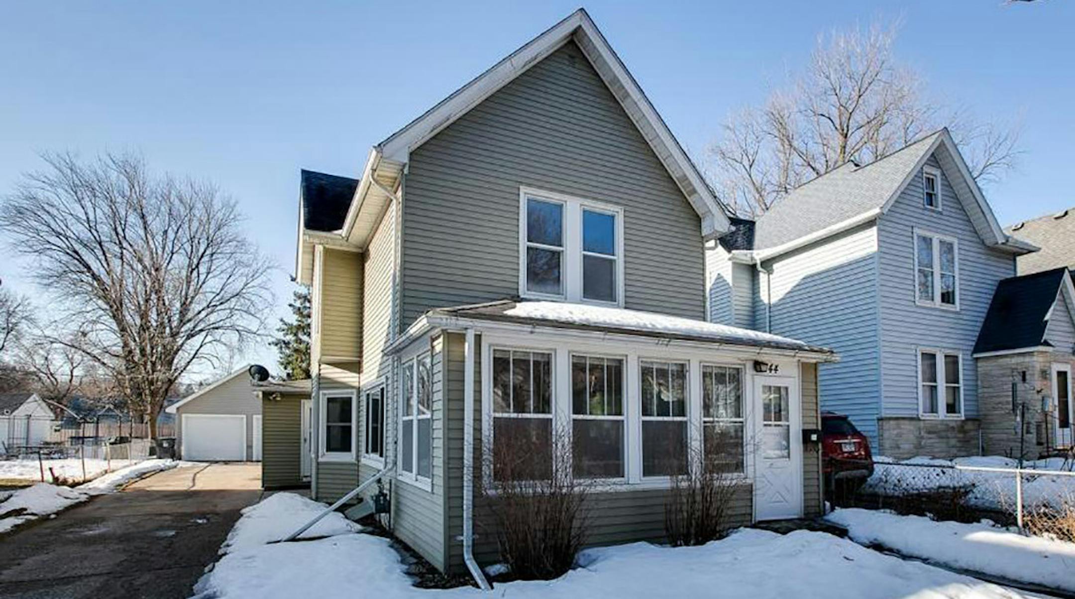 St. Paul
Built in 1919, this two-bedroom, one-bath house located in the Thomas-Dale neighborhood has 1,080 square feet and features two bedrooms on the main level, unfinished upper level, hardwood floors, updated kitchen, three-season porch, full partially-finished basment, paver patio, fenched yard and one-car detached garage. Listed by Moe Mossa, Saavy Avenue LLC, 612-490-1268.